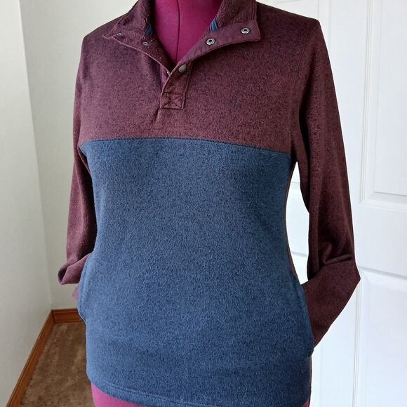 Sonoma Other - Sonoma The Supersoft Sweater Fleece S colorblock sweatshirt quarter snap pockets